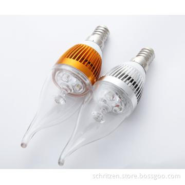 LED candel bulb E14 and E17 base  with high lumen LED light bulb